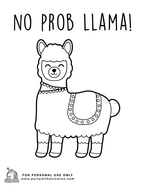 Free Printable Llama Coloring Pages